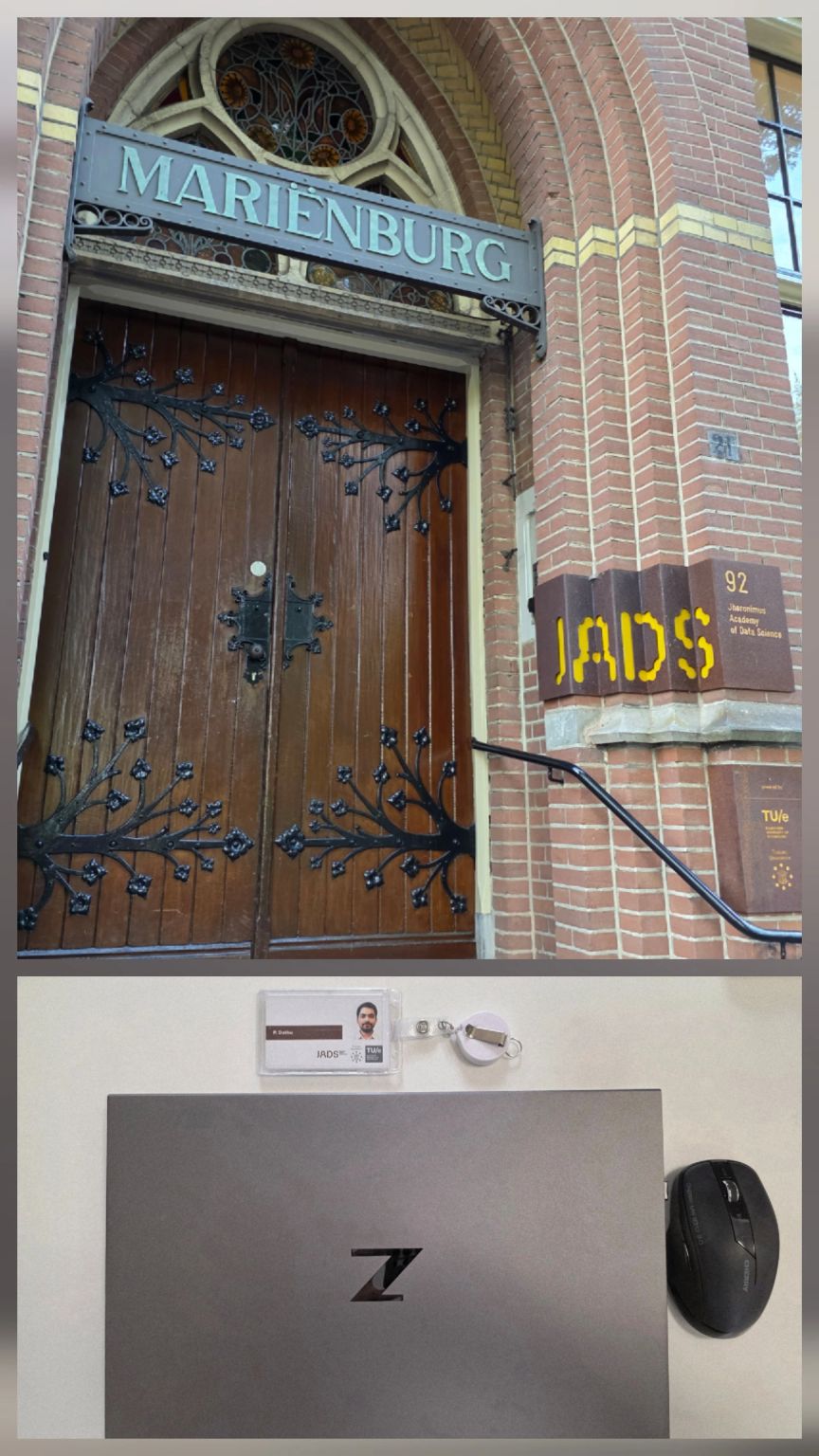 Mariënburg entrance at JADS in Den Bosch, from my first-week announcement